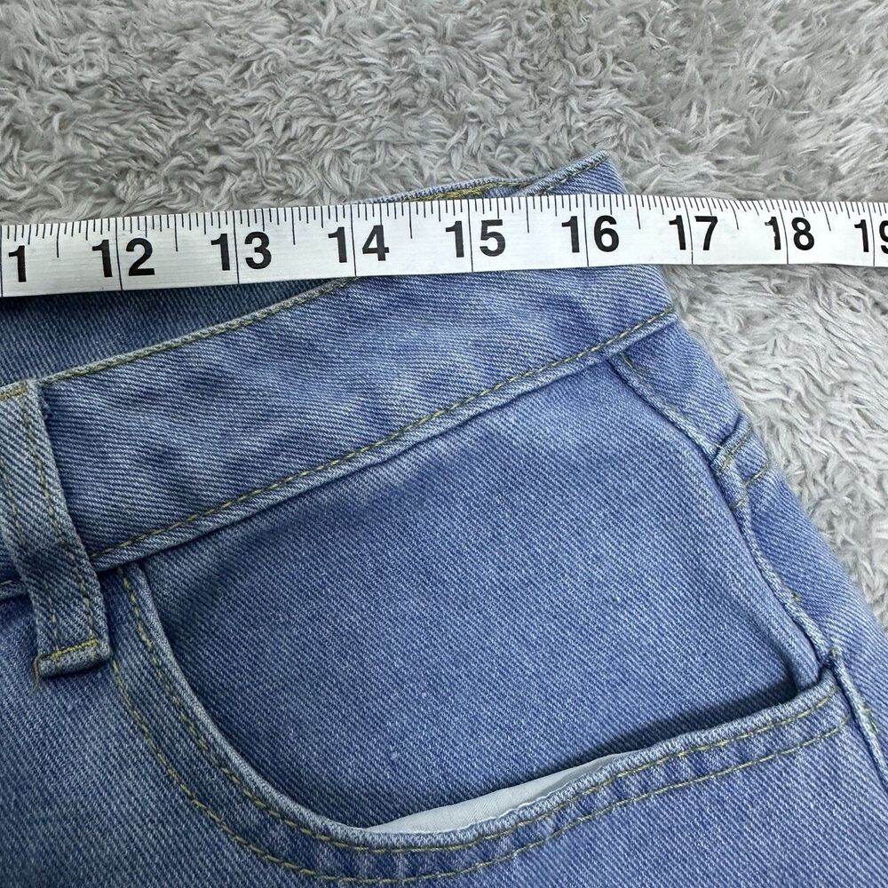 SHEIN 0XL Distressed Patch Jeans Sun Flower Graphic Denim Pants Boho Y2K Style - Picture 4 of 11